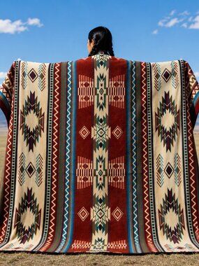 Handwoven Queen Alpaca Blanket | Native American Western Southwestern Home Decor